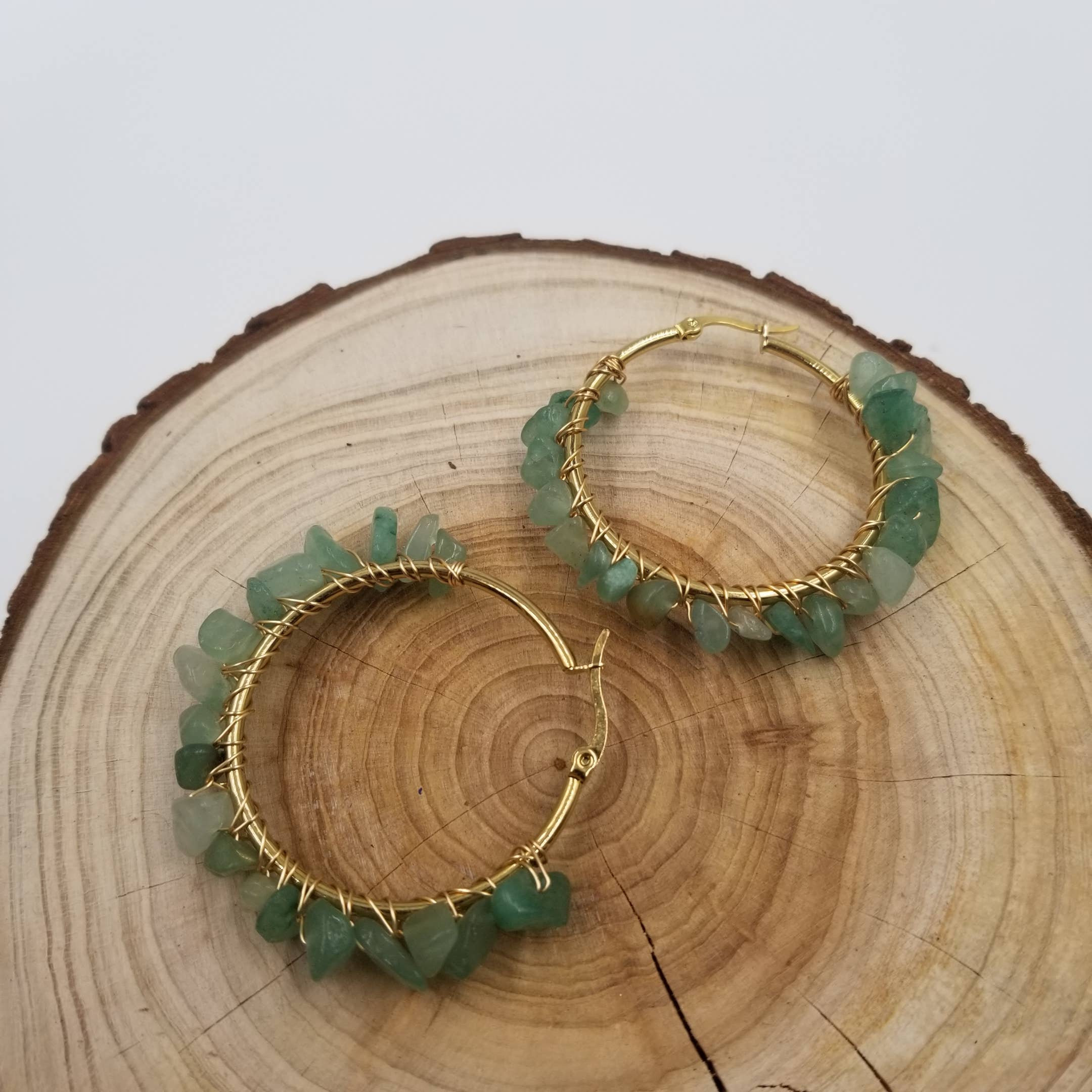 CHAKRA JEWELRY - Venta al por mayor Pendientes de aro - Pendientes de cristal del Pacífico hechos a mano0