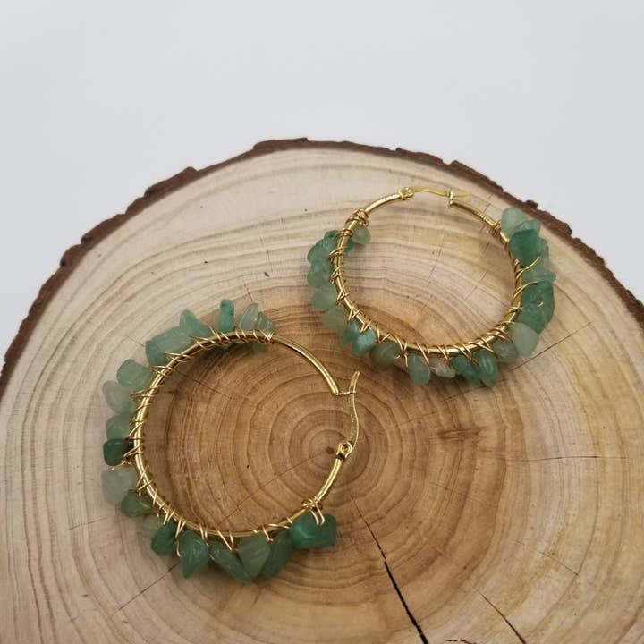 CHAKRA JEWELRY - Wholesale Hoop Earrings - Handmade Pacific Crystal Earrings