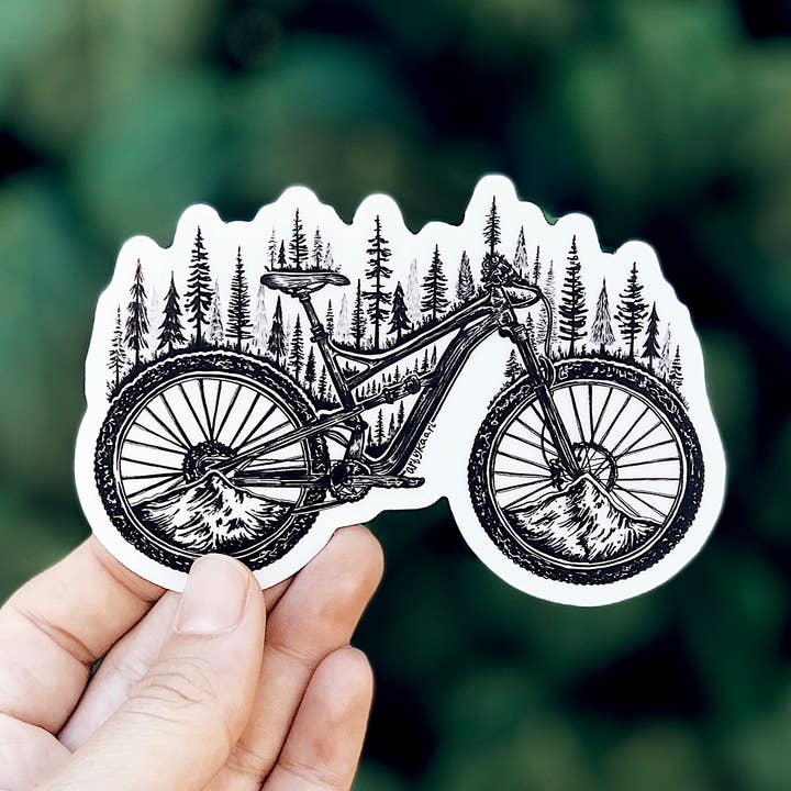Forested Bicycle - Waterproof Nature Sticker for wholesale by Kaari & Co.