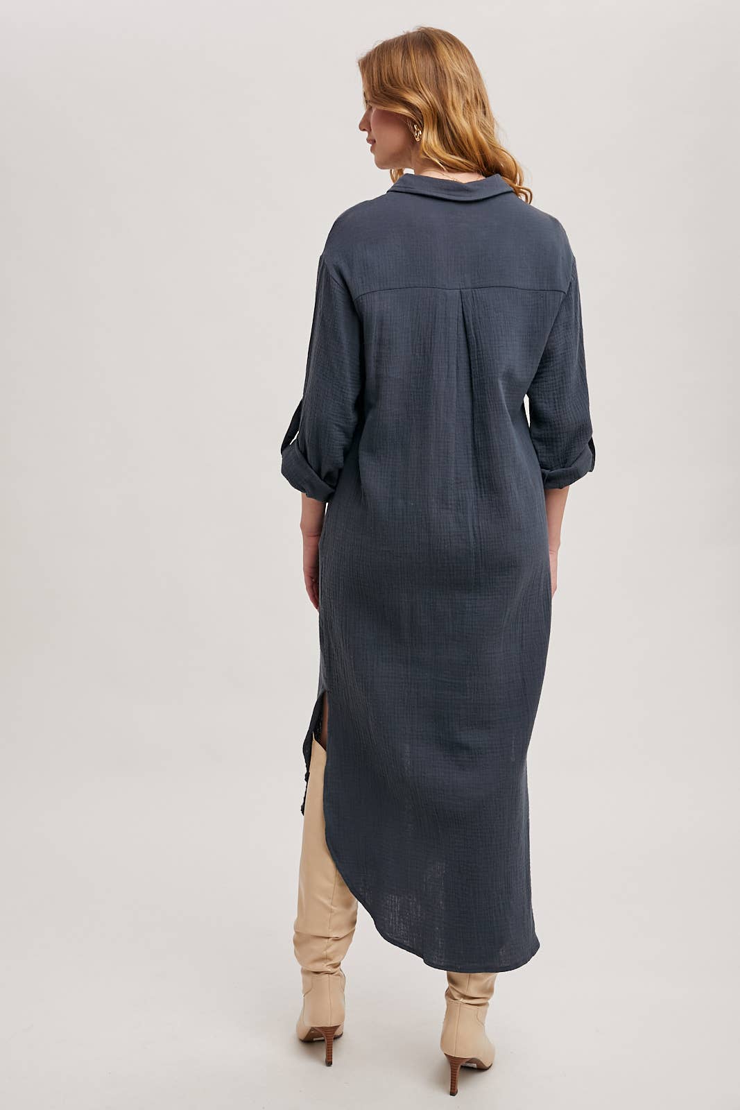 Bluivy - Wholesale Dress - Women's - BUTTON UP MAXI SHIRT DRESS WITH POCKET38