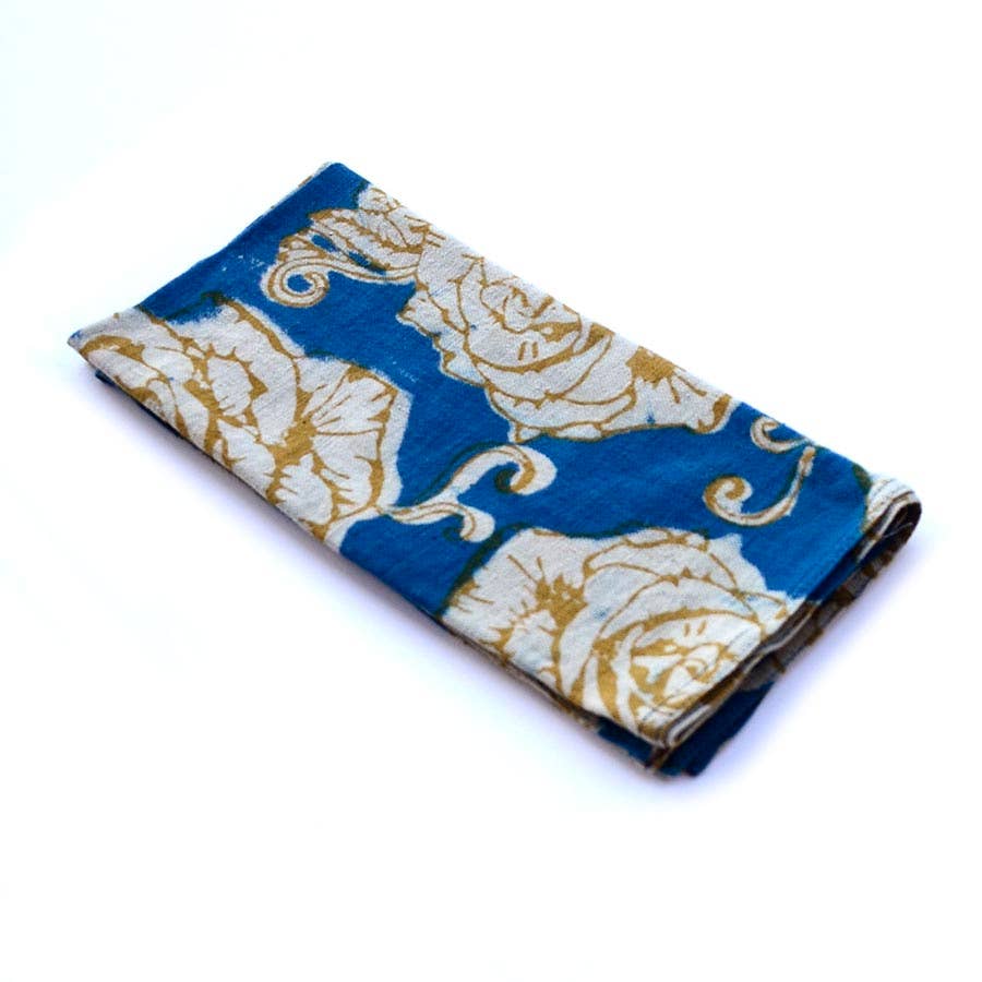 Ichcha - Vendita all'ingrosso Tovaglioli da tavola in stoffa - Tovaglioli per Cena Festiva, Set di 4 in Cotone Organico - Oro Rosa1