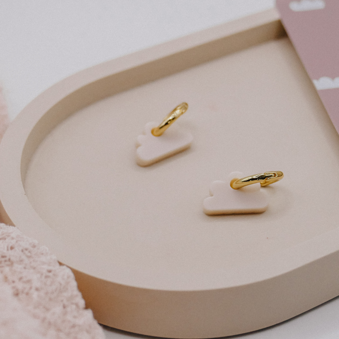 Tilda&Theo - Wholesale Dangle Earrings - 18K gold-plated white cloud creole creole cloud earrings6