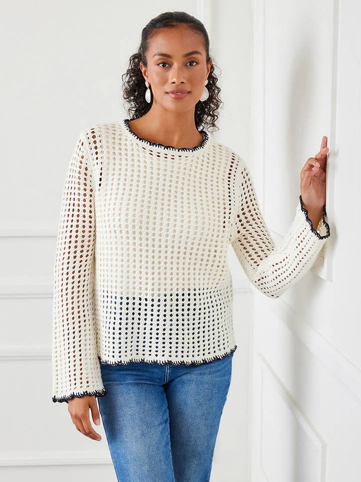 Natural Crochet Sweater for wholesale on Faire
