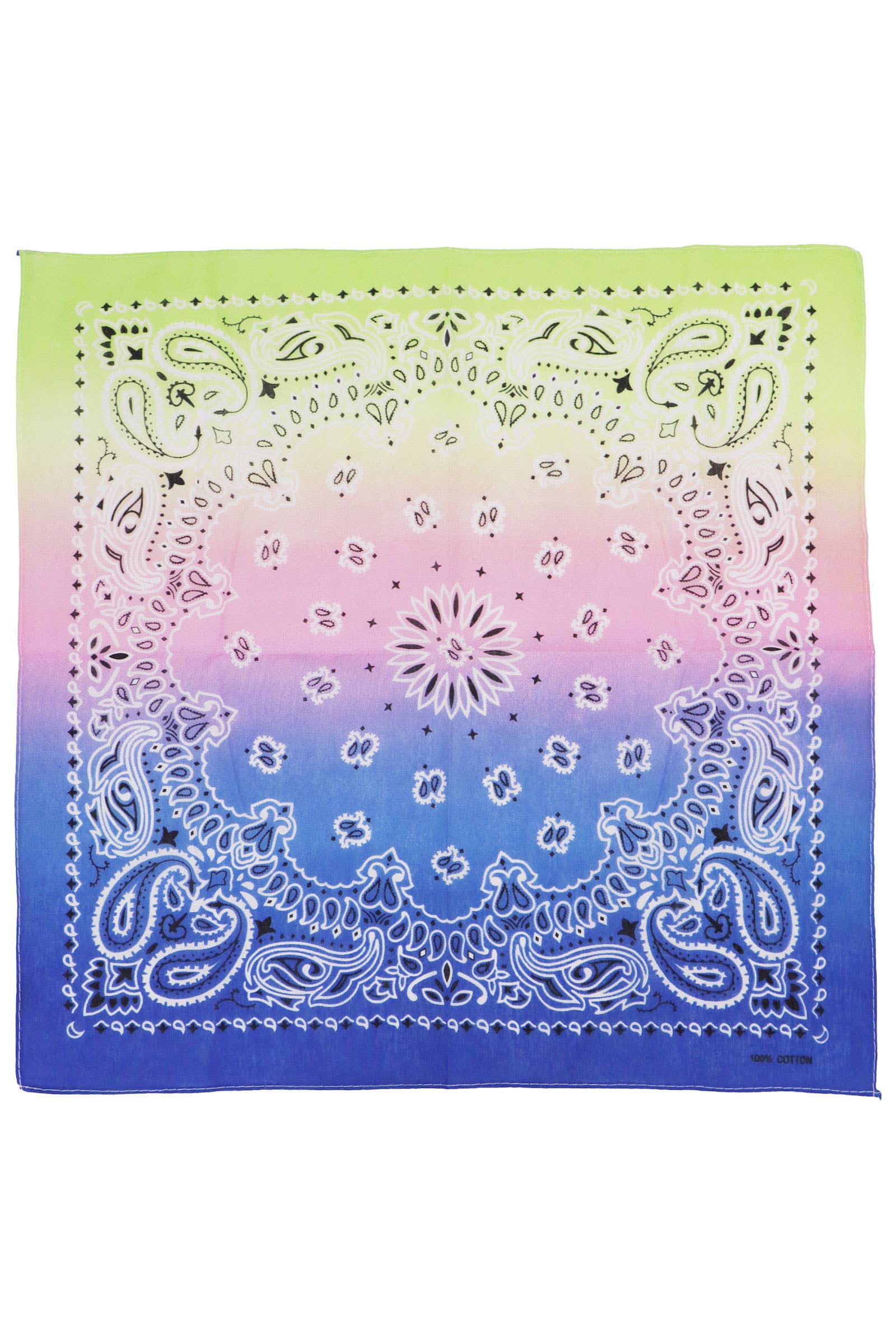 AS SHOWN Paisley Vibrant Ombre Gradient Cotton Bandana for wholesale on Faire1