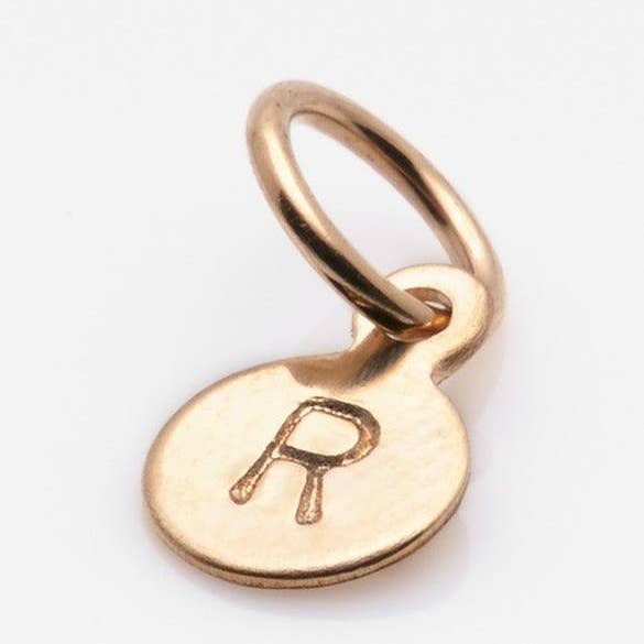 Tiny Coin Block Letter Charm for wholesale by Nashelle Jewelry