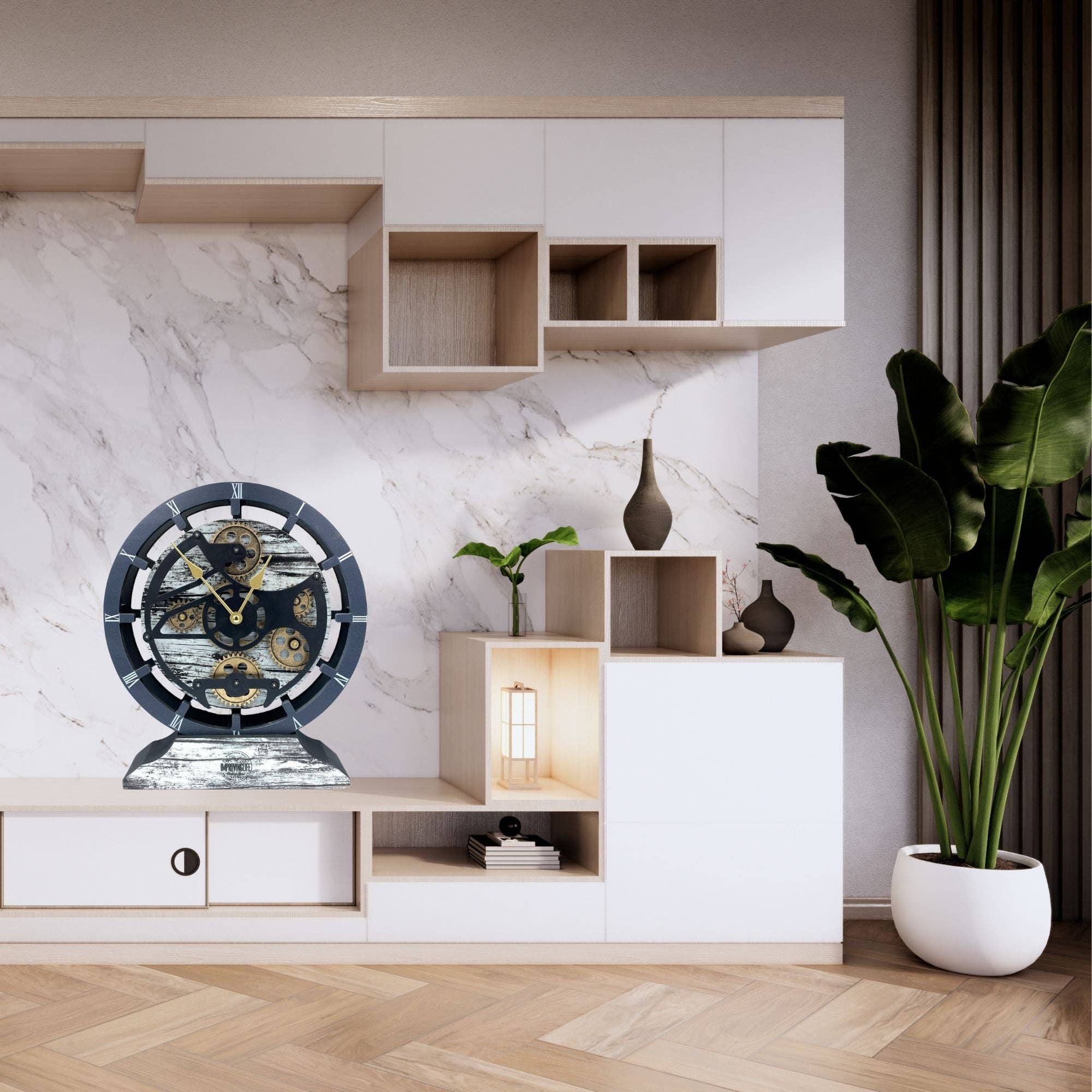 The Gears Clock - Wholesale Wall Clock - CANADA LINE WALL-DESK CLOCK 16 INCH GREY&WHITE19