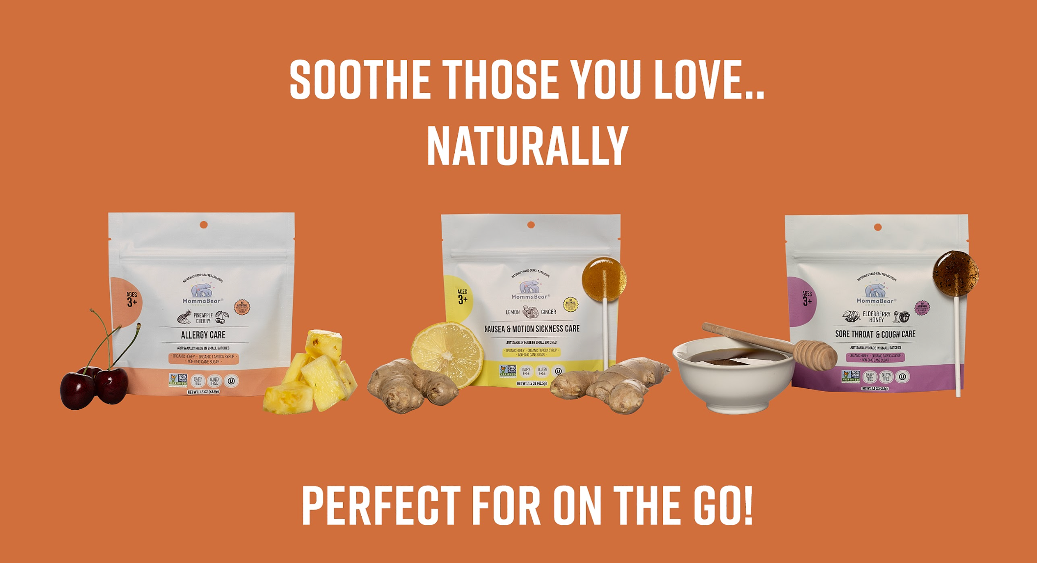 MommaBear Organics - Wholesale Lollipop - Organic Lemon Ginger Lollipops with Raw Wildflower Honey5