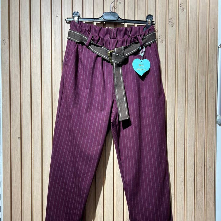 STRIPED PANTS WITH SOLID BELT and other Purchase Wholesale uni belt. Free Returns & Net 60 Terms on Faire trending on Faire.