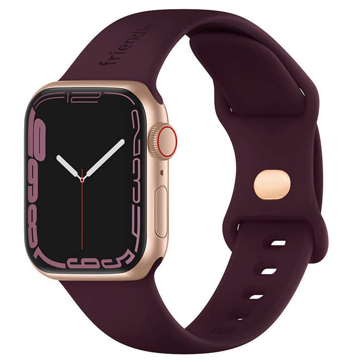 Cinturino Sportivo in Silicone Bordeaux con Fermaglio Oro - The Noosa - Compatibile con Apple Watch Taglia da 38mm a 41mm per la vendita all'ingrosso da parte di Friendie Pty Ltd