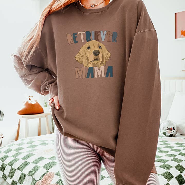 Verita Culture - Wholesale Graphic Sweatshirt - Women's - Golden Retriever Cute Dog Mom Comfort Colors Sweatshirt1