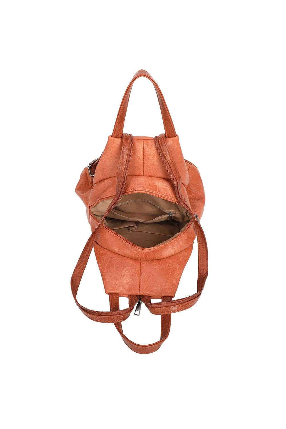 Ellas Trading - Wholesale Backpack - Unisex - Convertible Backpack PU Leather School Travel10