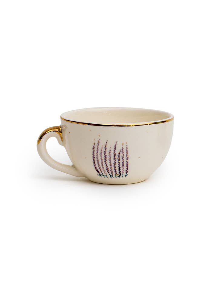 Handmade Ceramic Tea Cup | Floral Design for wholesale by Flair Interiors