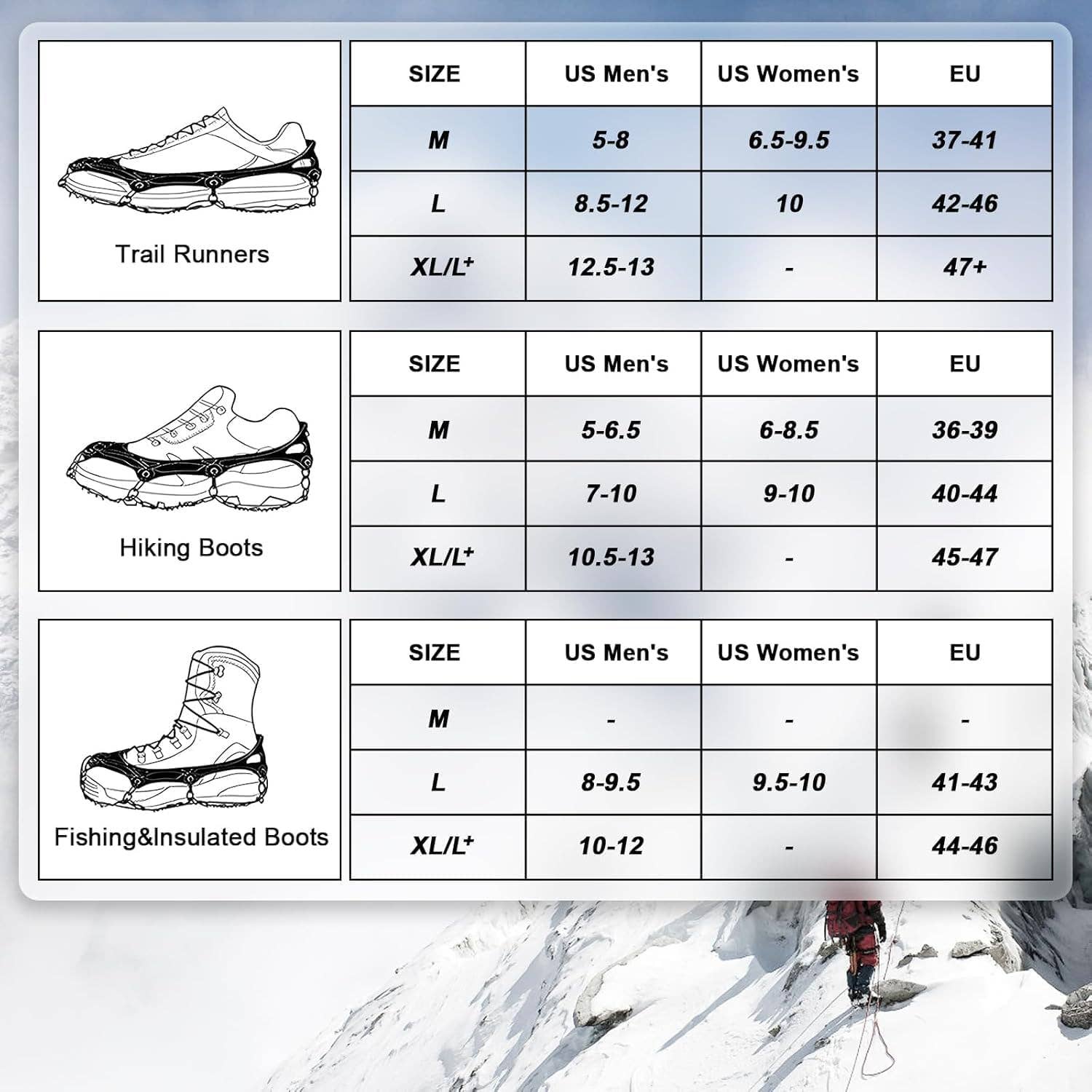 VIGOR - Wholesale Snow Boots - Women's - Anti Slip Crampons Ice Cleats for Hiking Snow Boots Shoes1