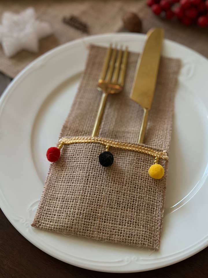 Portaposate in juta rustica da 10 pezzi per la vendita all'ingrosso da parte di Uniq Favors