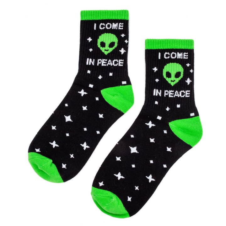 I Come In Peace Alien Socks for wholesale by These Are Things