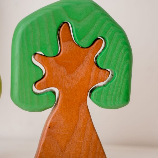 Q Toys - Wholesale Houten speelgoed - Kinderen - Gekleurde houten boom, set van 32