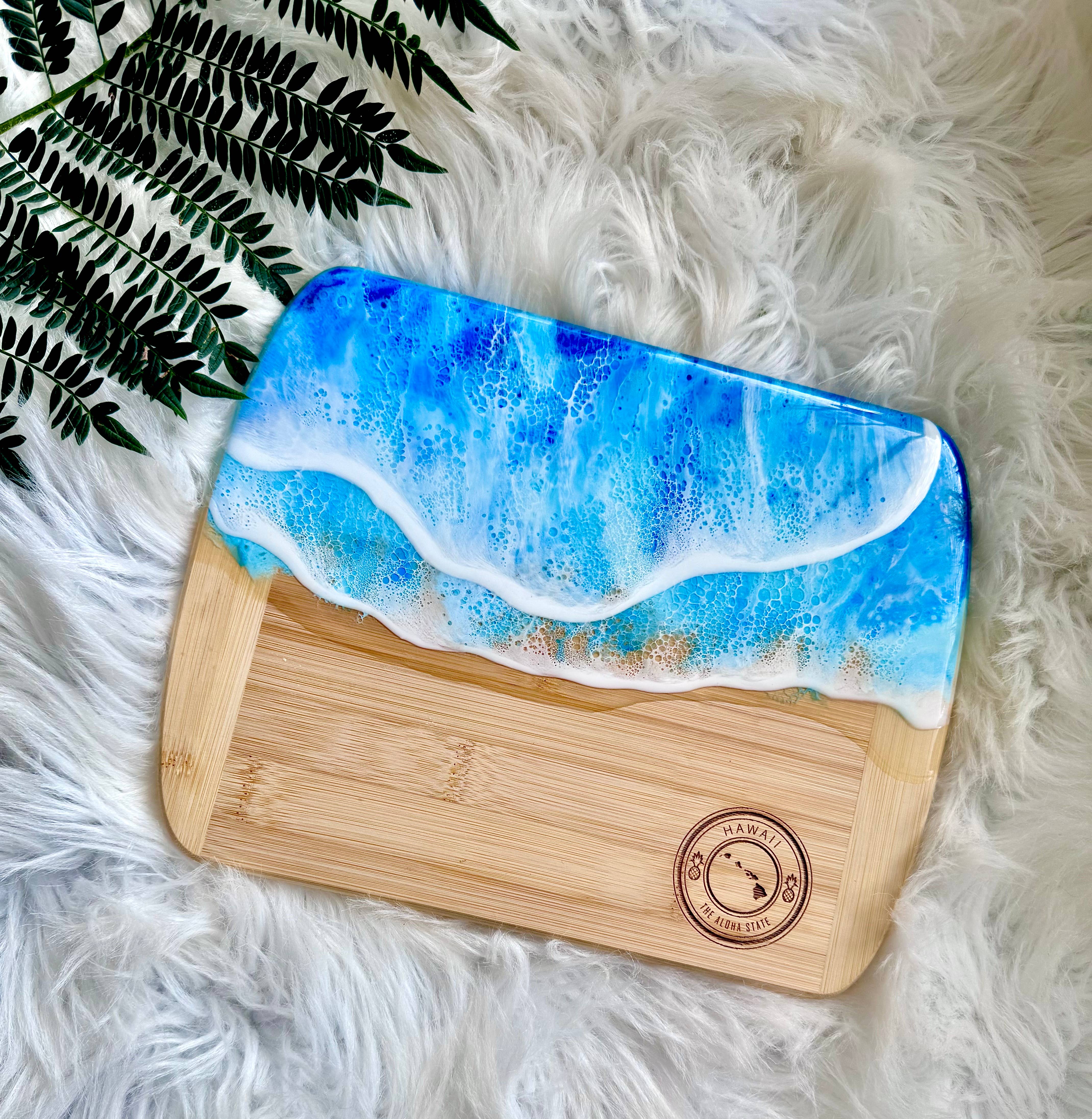 TBM Creations LLC - Wholesale Cheese Board - HAWAI'I Ocean Charcuterie board Maui made | Serving board2