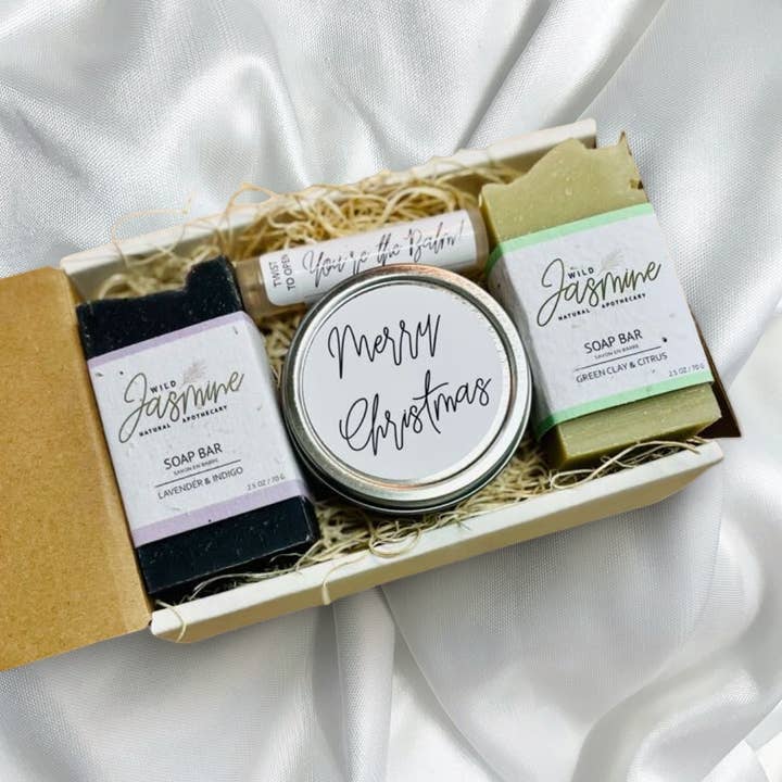Wild Jasmine Natural Apothecary - Wholesale Bath & Body Set - Holiday Soap Gift Box2