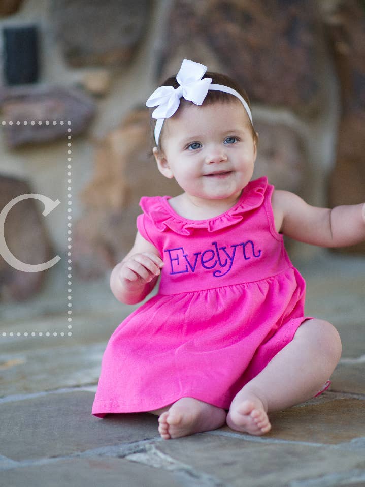 ROBE SANS MANCHES EN MAILLE POUR FILLE - ROSE VIF pour la vente par Love That Cotton