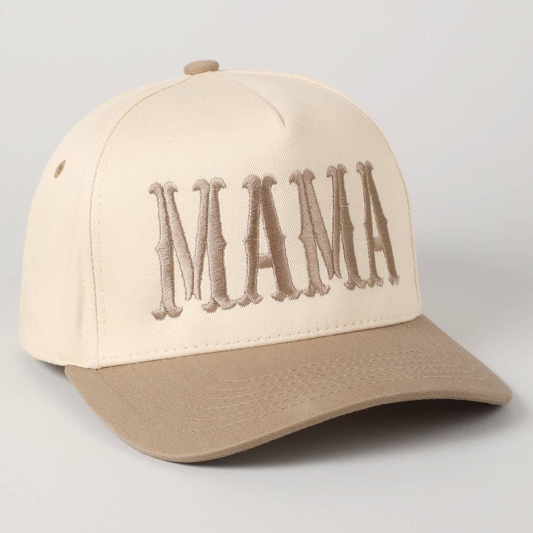 Fashion City - Wholesale Baseball Cap - Women's - MAMA Typographic Design Embroidery Baseball Cap2