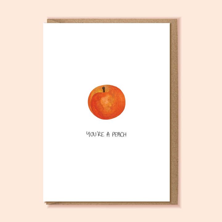 YOU'RE A PEACH A6 Card for wholesale by Jemma Leigh Design