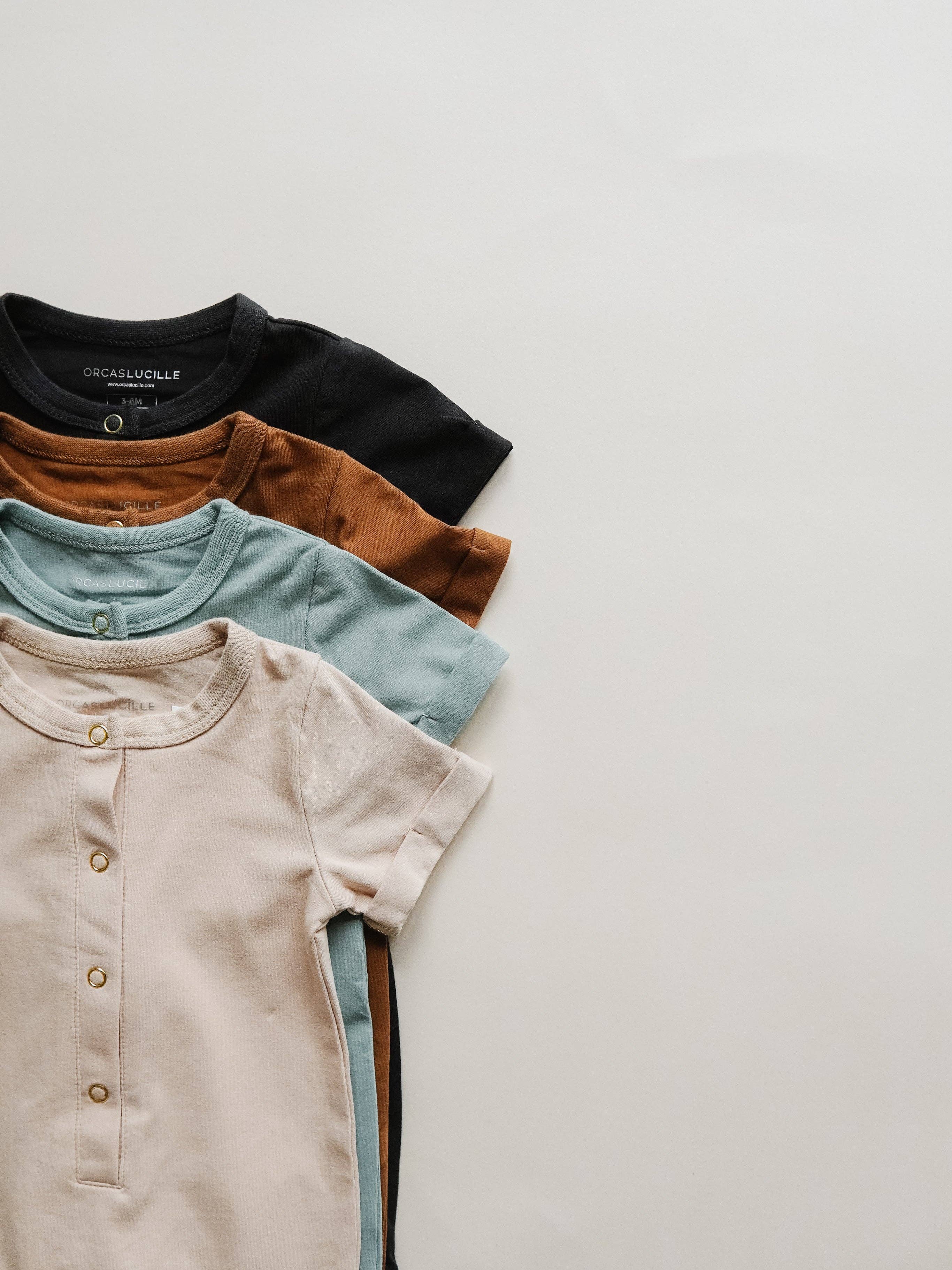 Orcas Lucille - Vente Barboteuse – bébé - Barboteuse Henley à manches courtes - Off-Black4