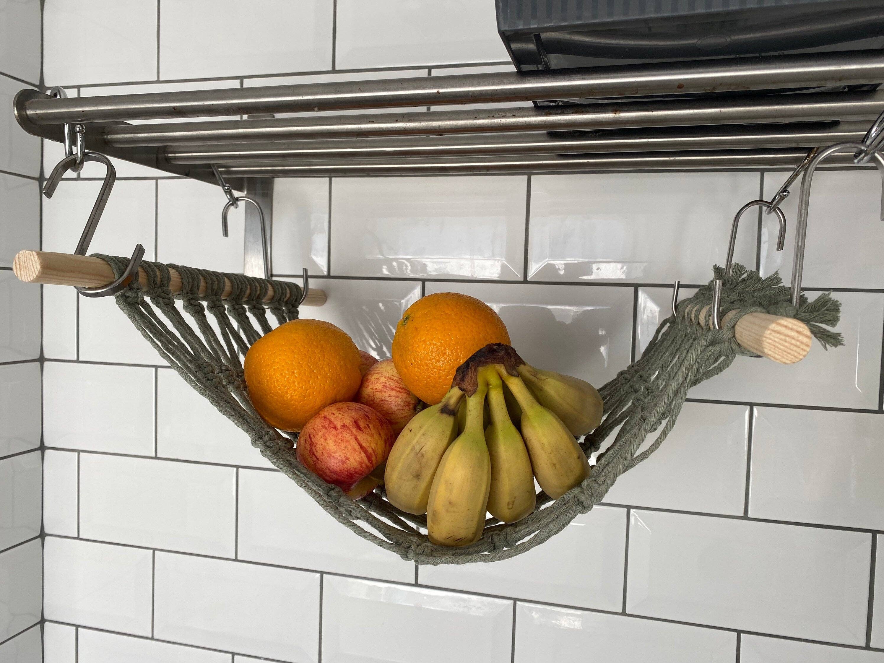 Macra-Made With Love – wholesale Kitchen storage/organiser – Macramé Fruit Hammock – Under Cabinet Hanging Storage8