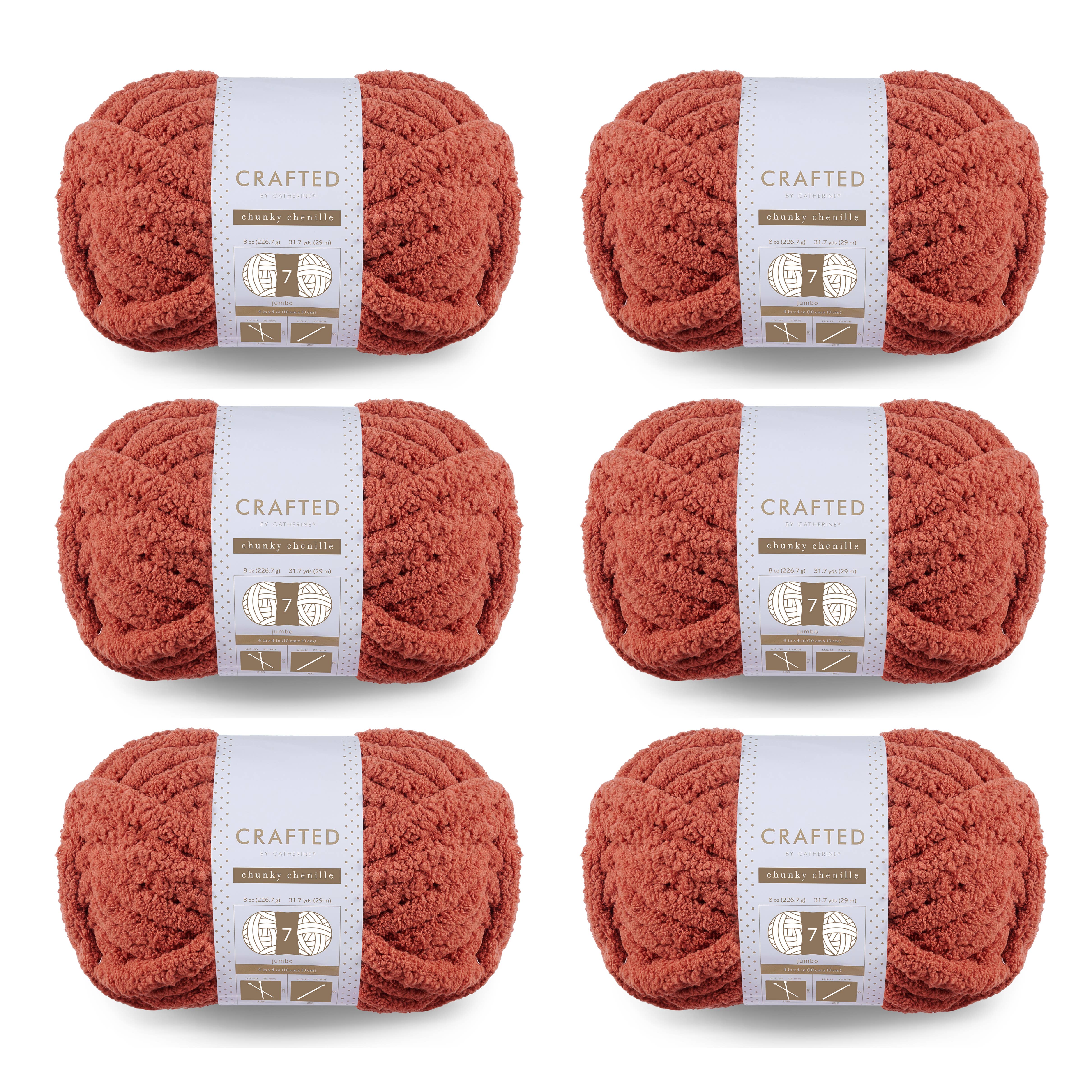 Crafted by Catherine - Wholesale Yarn - Chunky Chenill Yarn | 8oz/227g | Jumbo #7 | Pack of 624