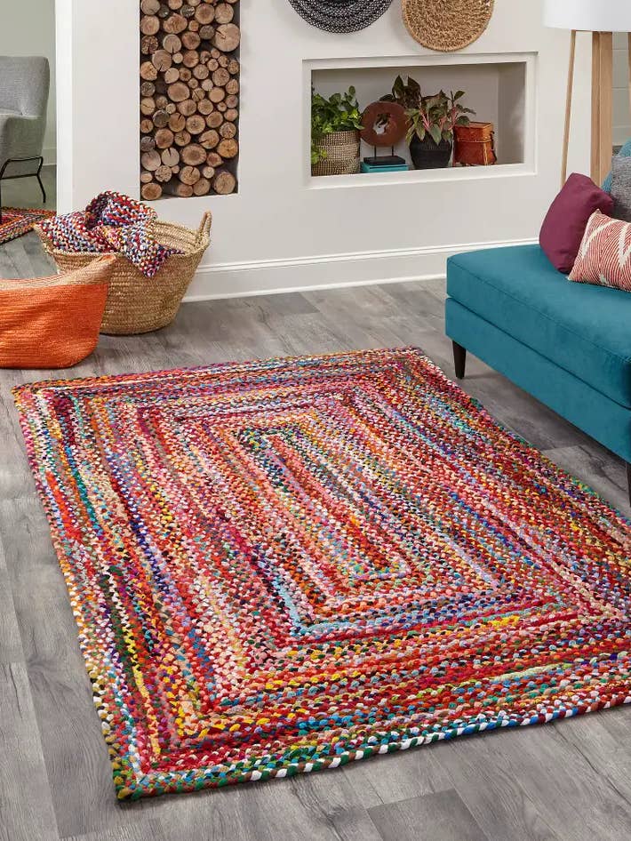 4’ x 6’ Multi Color Recycled Braided Rug for wholesale by Vintage Addiction