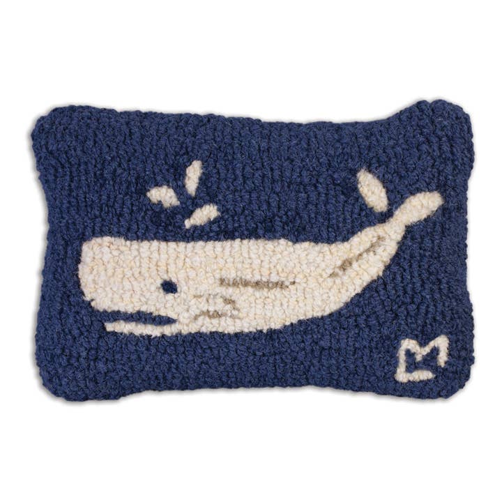 Chandler 4 Corners - Wholesale Throw/Decorative Pillow - Spouting Whale Hand Hooked Wool Throw/Decorative Pillow
