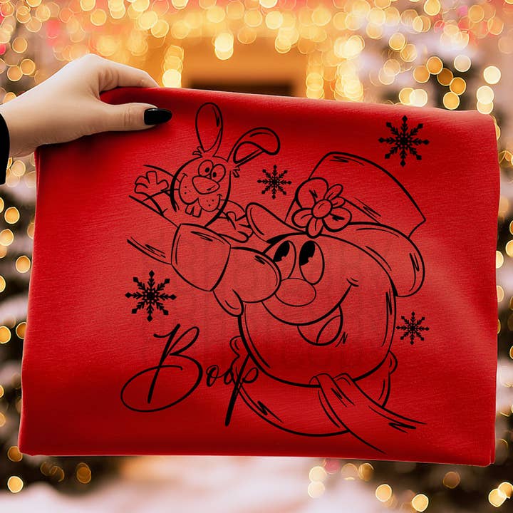 Boop Frosty BLACK DTF Heat Transfer for wholesale by Trendy Transfers