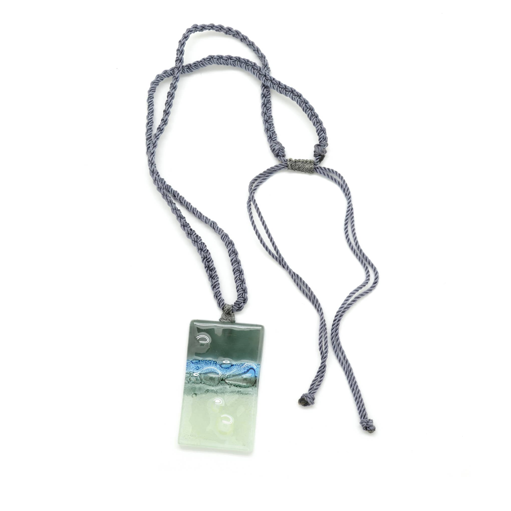 Dunitz & Company - Wholesale Pendant/Charm Necklace - Rectangle Glass Pendant Necklace - Handmade3