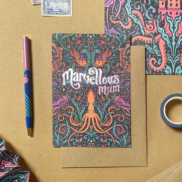 flight & fancy - Wholesale Birthday Card - Marvellous Mum Mothers Day / Birthday Card. Pink Foiled1