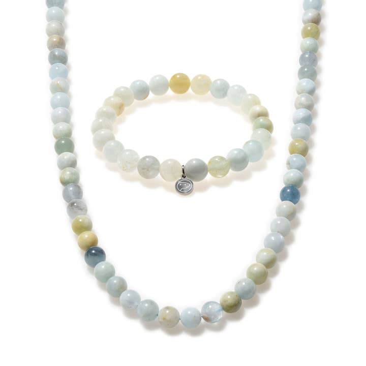 Aquamarijn Kralen Duo voor wholesale door Otter Spirit