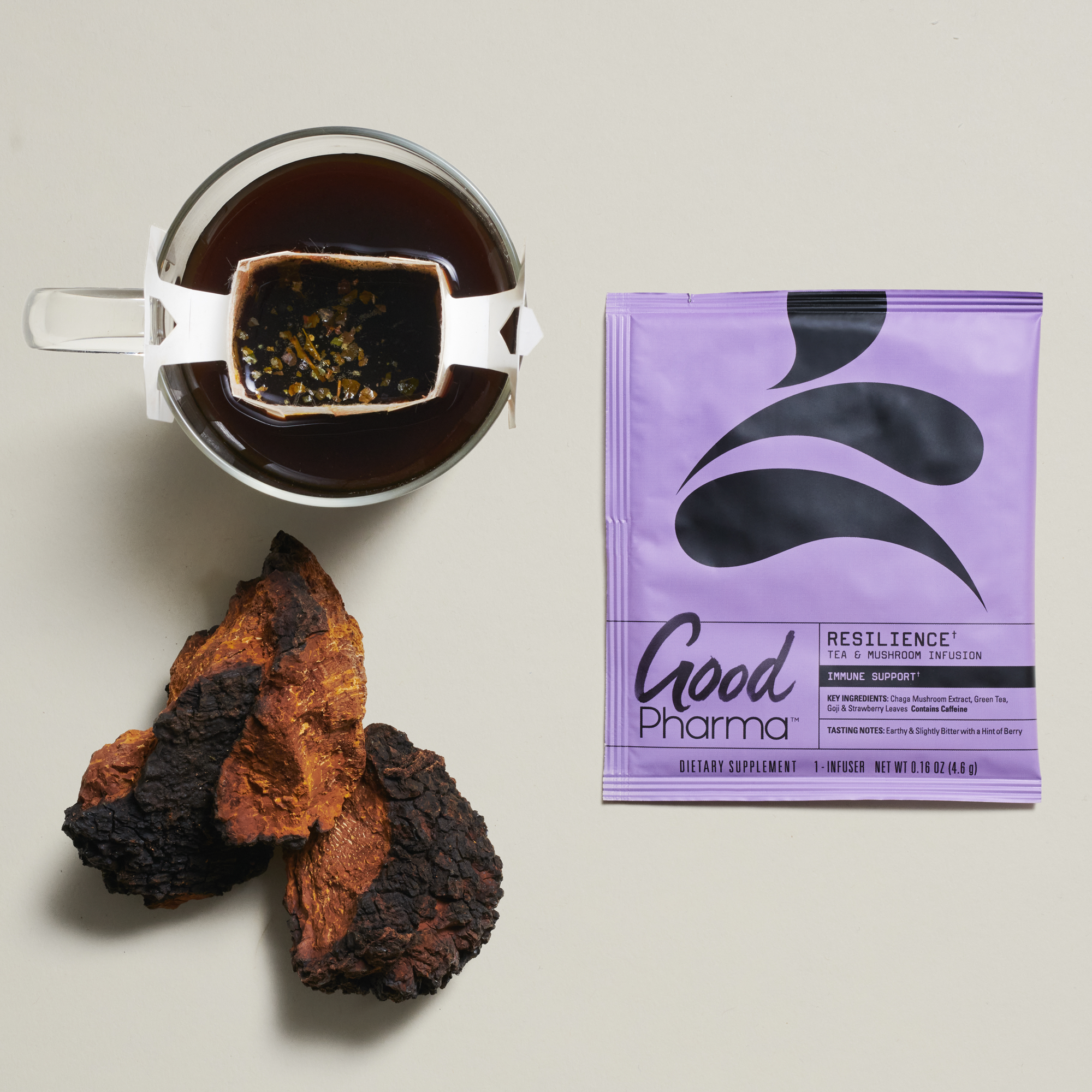 Good Pharma - Wholesale Health/Detox Tea - Resilience - Green Tea +  Chaga Mushroom Infusion2