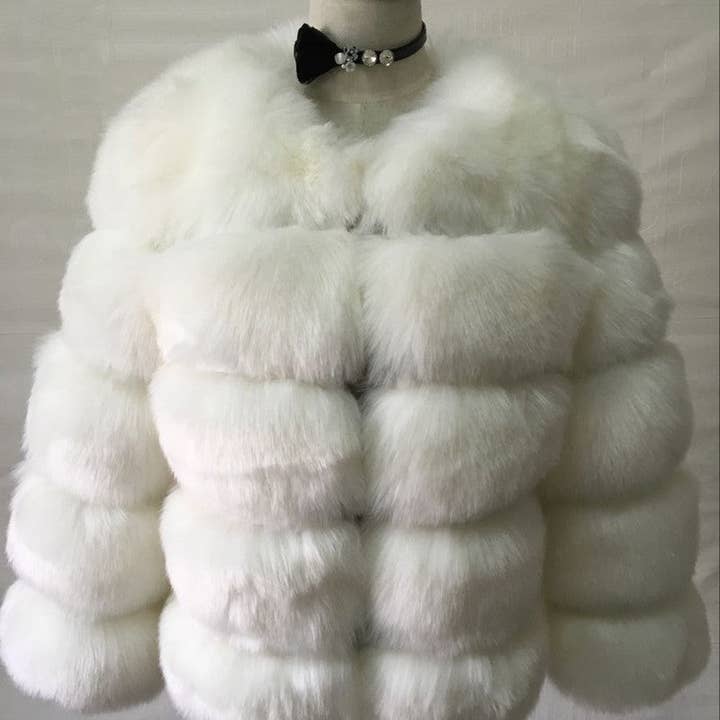 Marayn - Wholesale Jacket – Women's - Luxury Faux Fox Fur Short Jacket for Women36