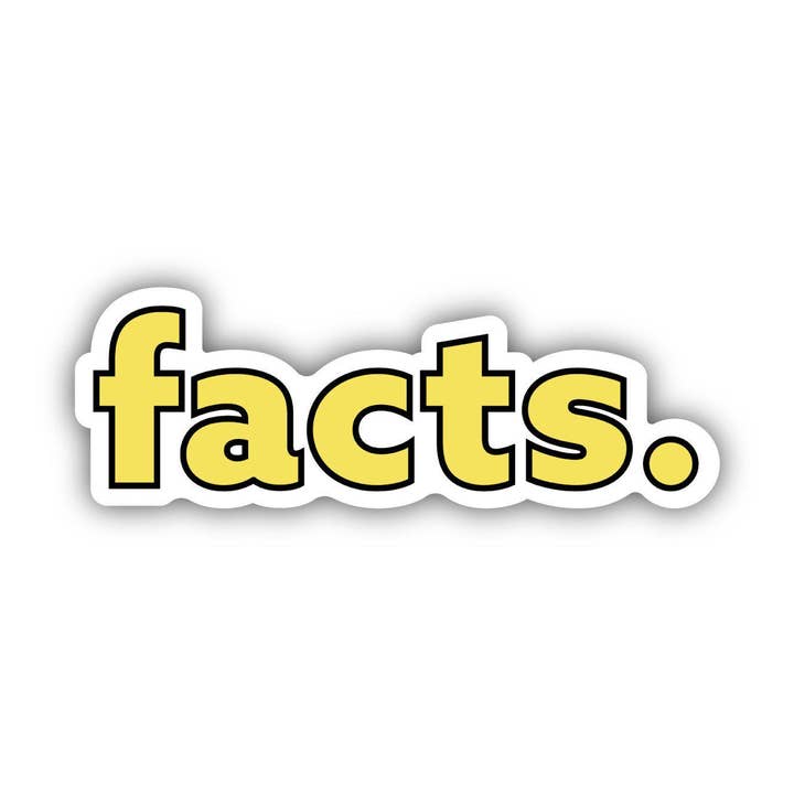Facts. Yellow Aesthetic Sticker for wholesale by Big Moods