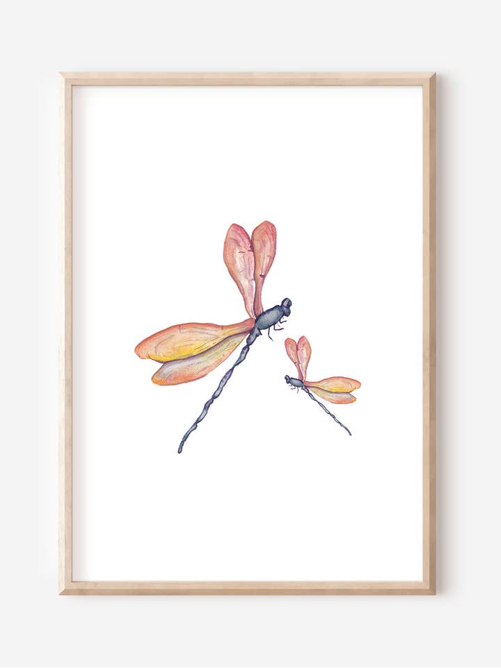 Affiche d'enfants de libellules rouges pour chambre d'enfant pour la vente par MiniDei