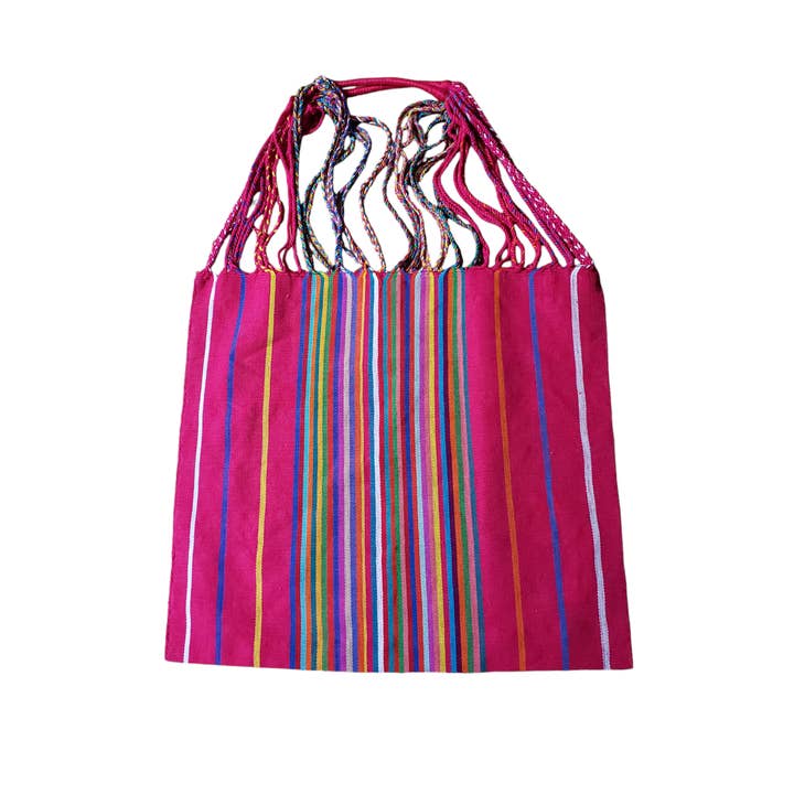 The Little Pueblo - Vente Tote bag – femme - Sac fourre-tout tissé à rayures mexicaines, hamac de Chiapas, fait main pour femme9