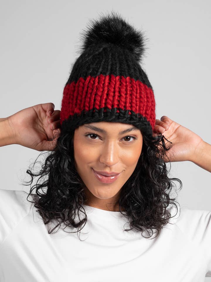 HAND-KNIT STRIPE HAT for wholesale by LATTELOVE by Coffee Shoppe
