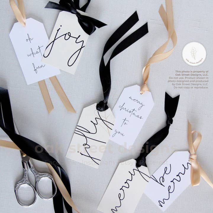 Oak Street Designs - Wholesale Gift Tag - Christmas Tags White & Black7
