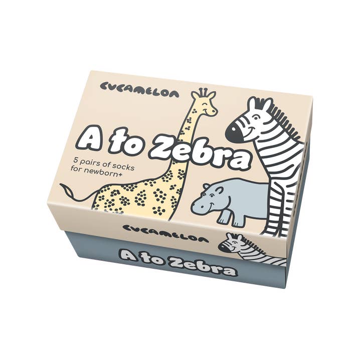 Sock Academy - Wholesale Socks - Baby - A to Zebra | 5 pairs of baby socks | Gift box | Cucamelon2