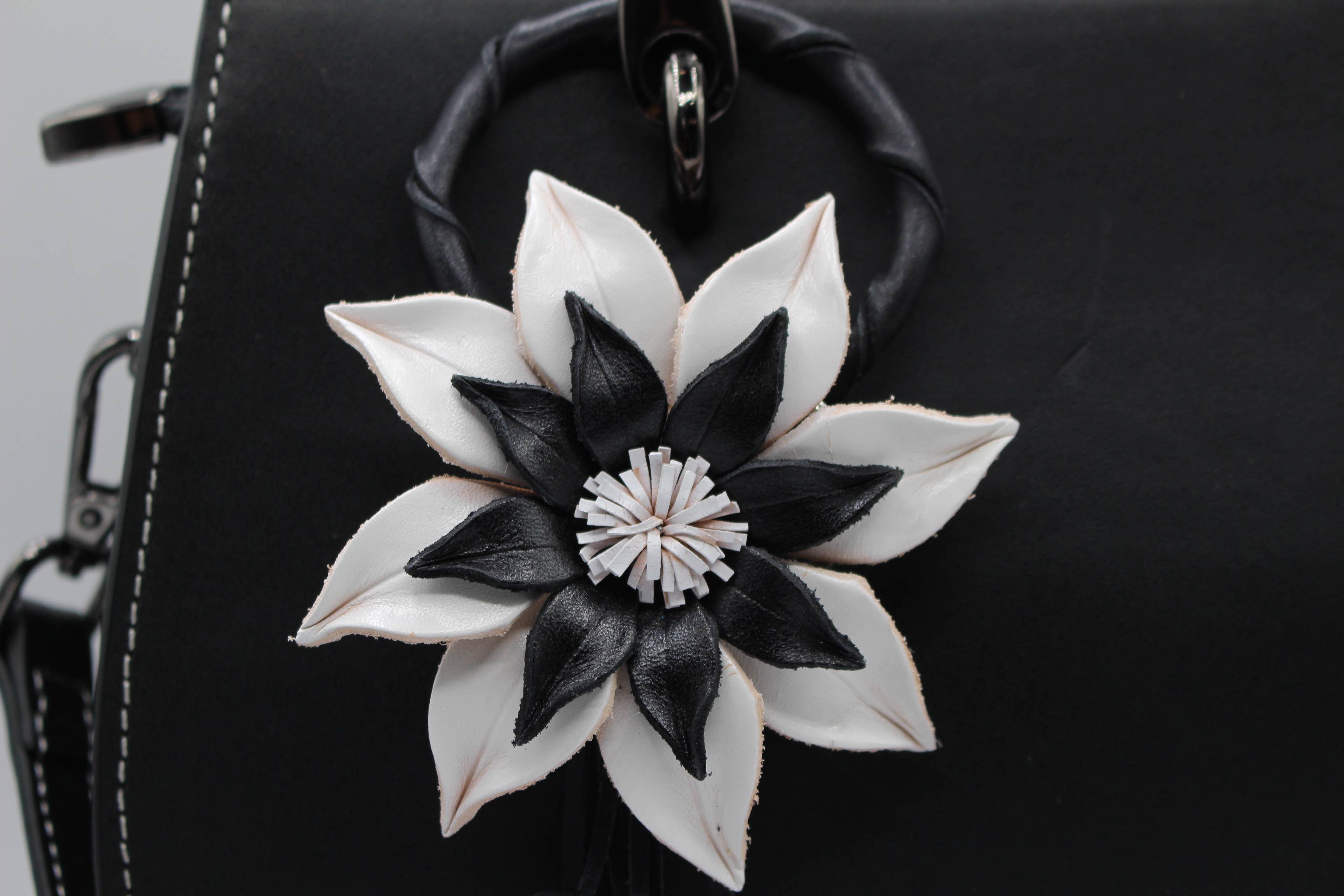 Sunflower Handmade leather inc - Wholesale Purse Hook/Hanger - Women's - Leather flower key chain bag charm purse charm8