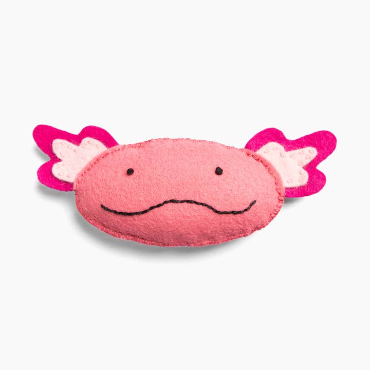 Xochitl the Zealous Axolotl - DIY Craft Kit for wholesale by Heron Hill Stitch Co