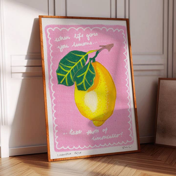 Quando la vita ti dà limoni | Stampa da cucina, limone colorato per la vendita all'ingrosso da parte di Moo and May Studio
