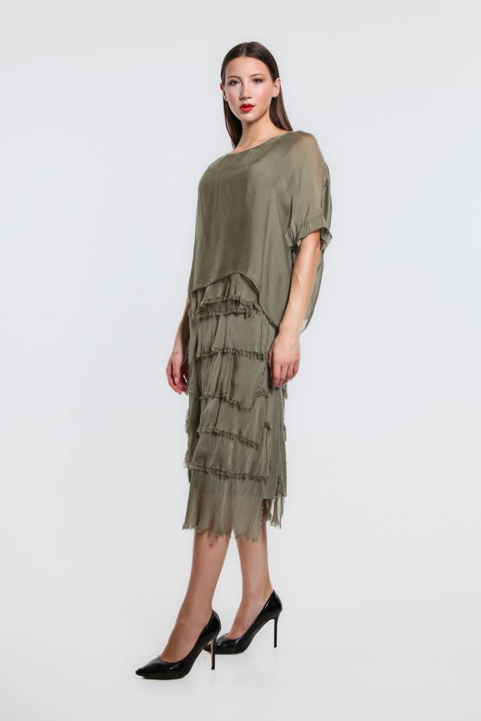 TINA Stephens Italy/Tees By Tina - Wholesale Dress - Women's - Gail Tiered Ruffle Dress (DQ206)14