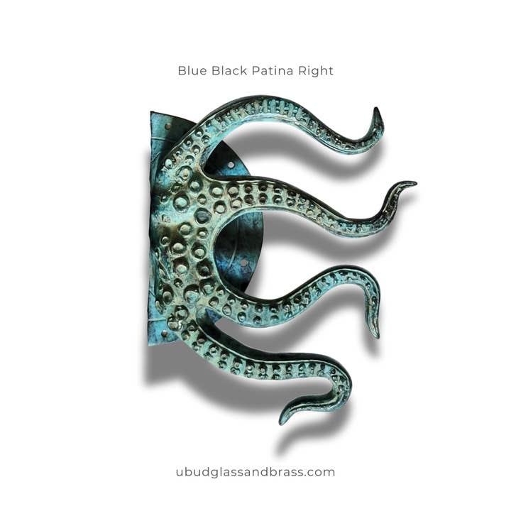 Ubud Glass – wholesale Knob/pull – Brass Octopus Door Handle – Solid Brass Entry Door Pull (Left or Right)3