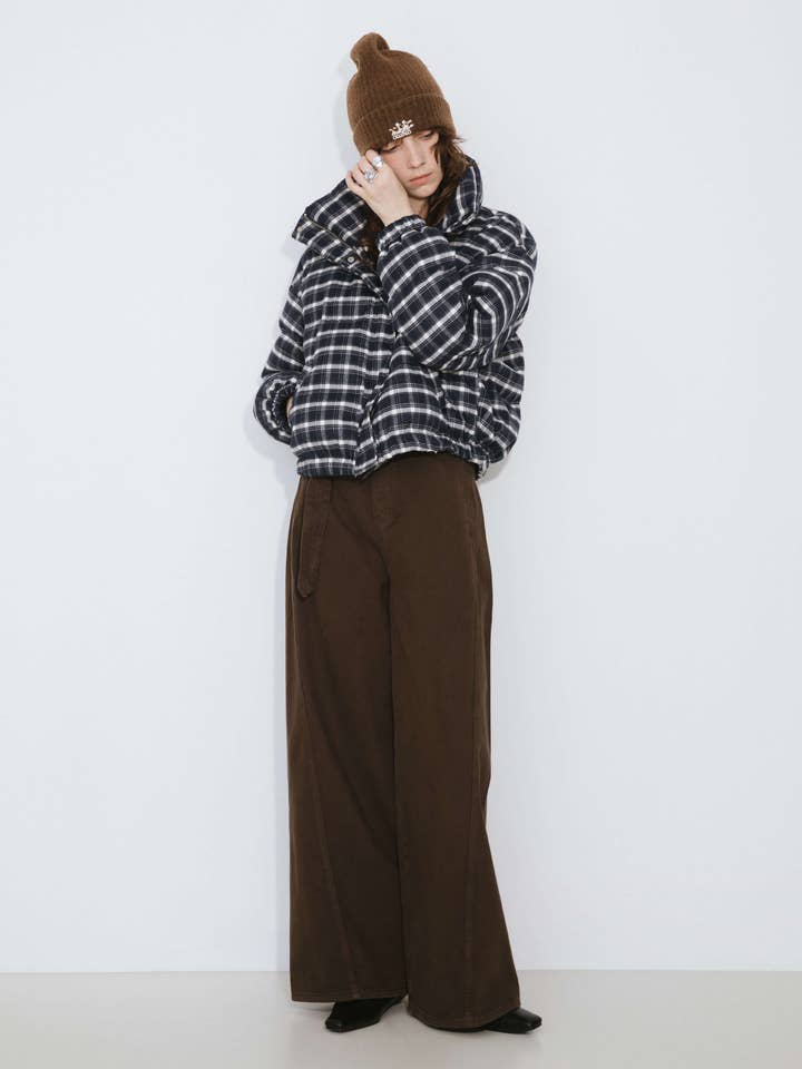 SteelBlue Blue Striped Short Down Coat for wholesale on Faire0