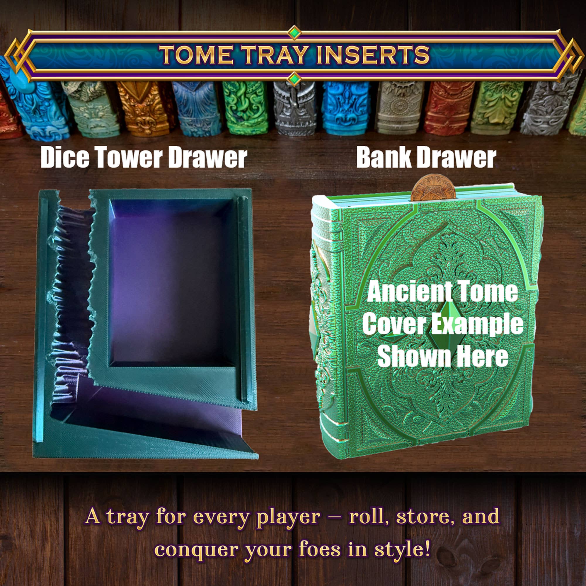 American Carver LLC - Wholesale Dice - Lovecraft Storage Tome for TTRPG, MTG, Pokemon, D&D Gaming!6