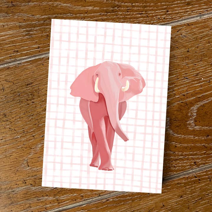 Elefant konsttryck, barnkammardekor - rosa för wholesale av Art and Soul